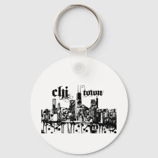 Chicago "chi-town" put on for your city keychain
