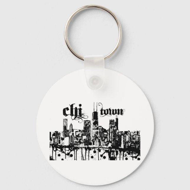 Chicago "chi-town" put on for your city keychain (Front)