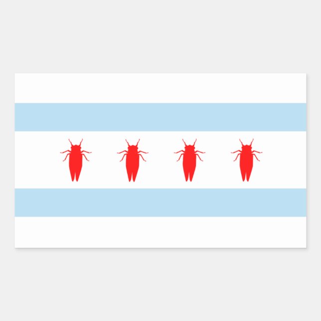 Chicago Cicada Flag Sticker (Front)