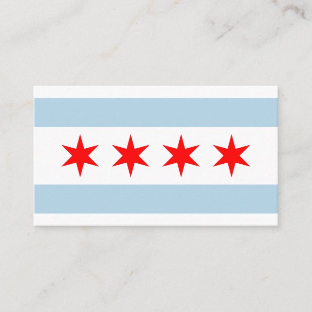 Chicago city flag custom business card template (Front)