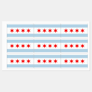 Chicago city flag custom multipurpose labels