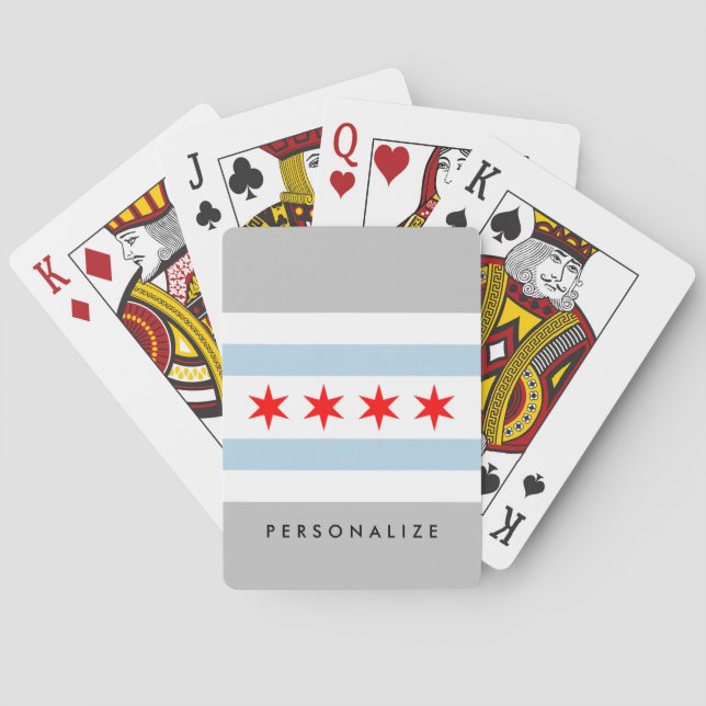 Chicago city flag custom playing cards (Back)