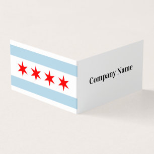 Chicago city flag Folded business card template