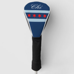 Chicago city flag personalized golf driver cover