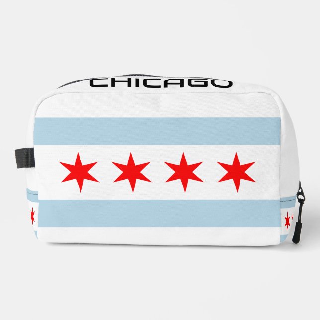 Chicago city flag personalized toiletry travel bag (Front)