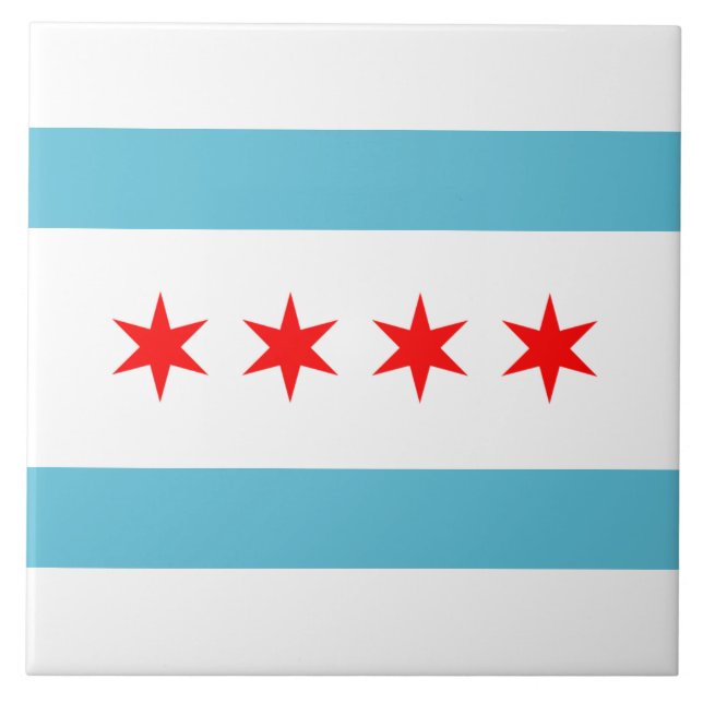 Chicago city flag tile (Front)