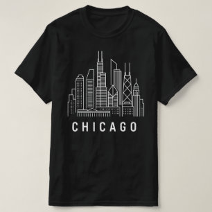 Chicago City Illinois Skyline   Chicago Flag Gift  T-Shirt