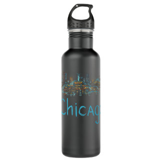 Chicago City Illinois souvenir gift for men women 710 Ml Water Bottle