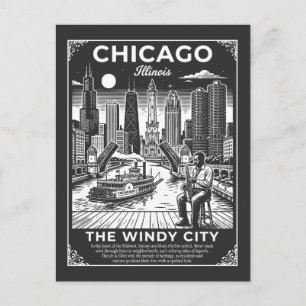 Chicago City illinois The Windy City Postcard