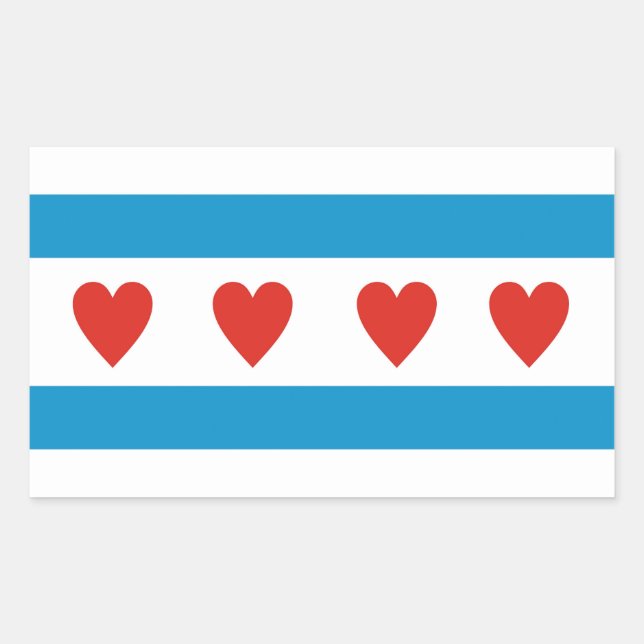 chicago city love flag hearts usa united states am sticker (Front)
