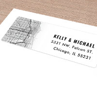 Chicago City Map Themed | Return Label
