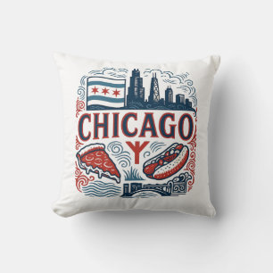 Chicago city pride throw pillow