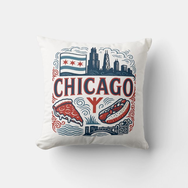 Chicago city pride throw pillow (Front)