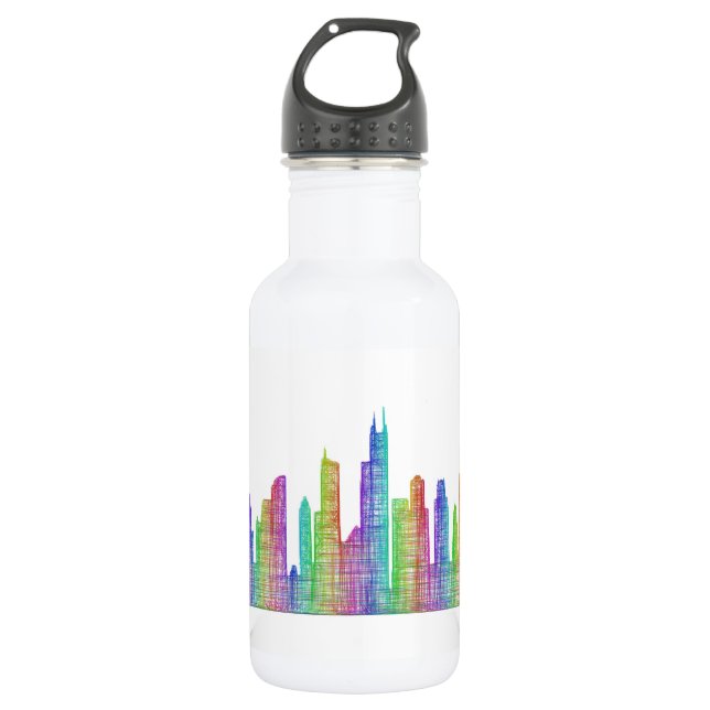 Chicago city skyline 532 ml water bottle (Front)