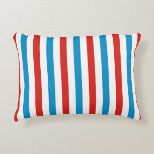 chicago city USA america flag stripes pattern blue Accent Pillow