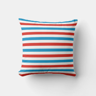 chicago city USA america flag stripes pattern blue Throw Pillow