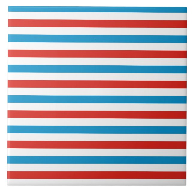 chicago city USA america flag stripes pattern blue Tile (Front)