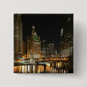 Chicago cityscape 2 inch square button