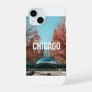 Chicago Cloud Gate Bean Autumn Skyline Travel iPhone 15 Case