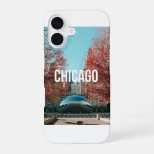 Chicago Cloud Gate Bean Autumn Skyline Travel iPhone 16 Case