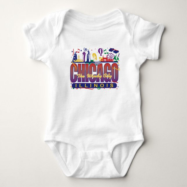Chicago Confetti Baby Bodysuit (Front)