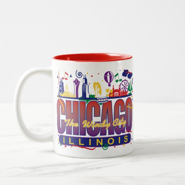 Chicago Confetti Two-Tone Coffee Mug (Left)
