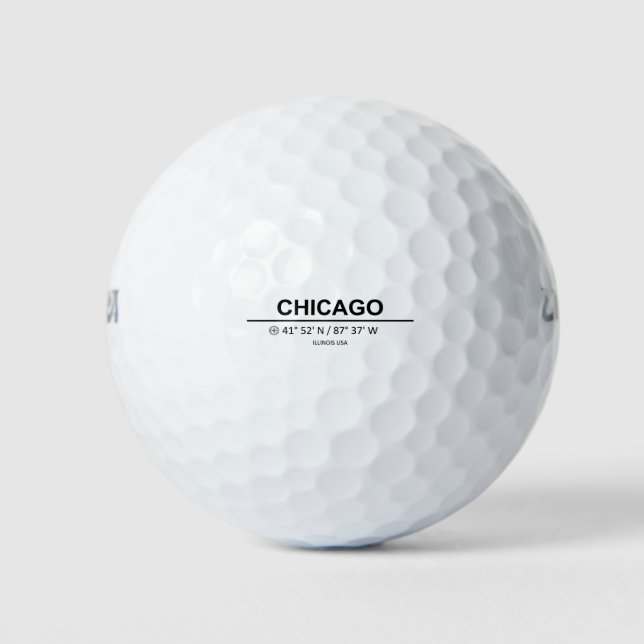 Chicago Coordinaten - Chicago Coordinates Golf Balls (Front)