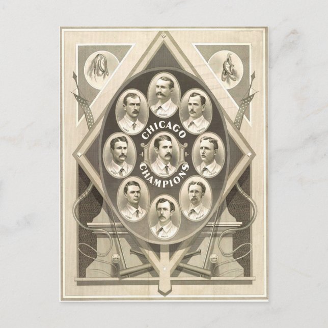 Chicago Cubs Win the 1st National Pennant Postcard (Front)