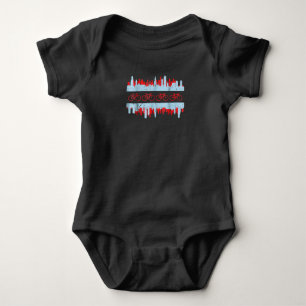 Chicago Cyclist Flag Skyline  Cycling Bicycle Gift Baby Bodysuit