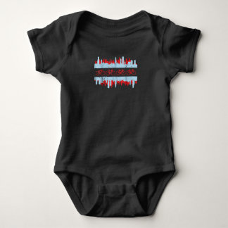 Chicago Cyclist Flag Skyline  Cycling Bicycle Gift Baby Bodysuit