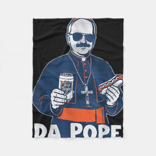 Chicago Da Pope Funny Humour Catholic Fleece Blanket