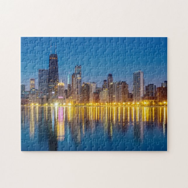 Chicago Dawn Cityscape Jigsaw Puzzle (Horizontal)