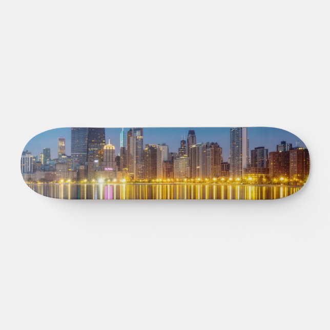 Chicago Dawn Cityscape Skateboard (Horz)