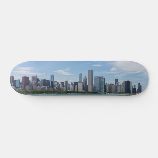 Chicago Day Cityscape Skateboard (Horz)