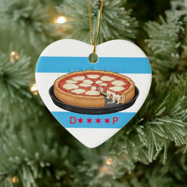 Chicago Deeeeep Dish Ceramic Ornament (Tree)