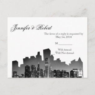 Chicago Destination Wedding RSVP Postcard