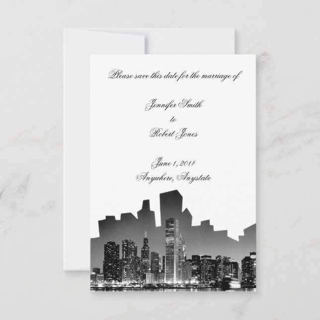 Chicago Destination Wedding Save the Date (Front)