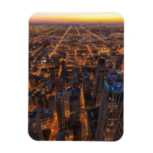 Chicago downtown at sunset magnet