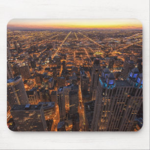 Chicago downtown at sunset mouse pad