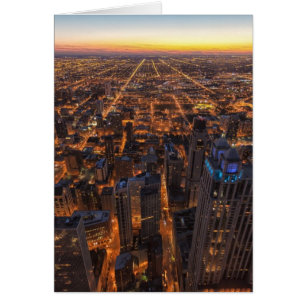 Chicago du centre au coucher du soleil