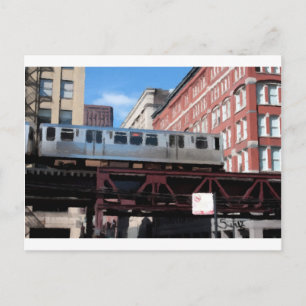 Chicago El Train Postcard