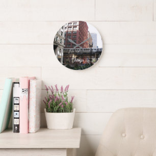 Chicago Elevated Loop Train Large Clock