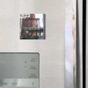 Chicago Elevated Train Photo Magnet