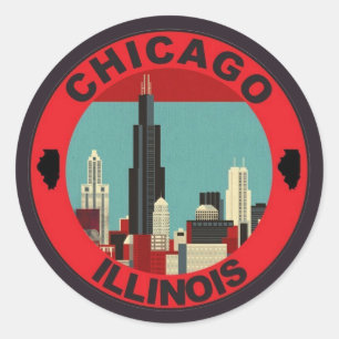 Chicago Emblem  Classic Round Sticker