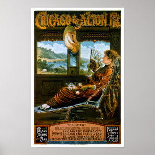 Chicago et affiche de Vintage voyage de chemin de