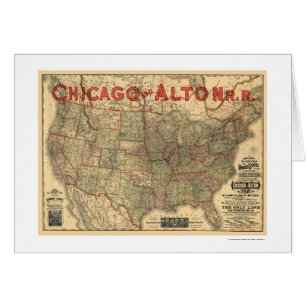 Chicago et carte 1883 de chemin de fer d'Alton