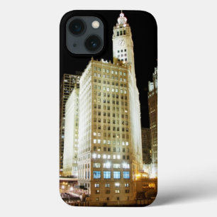 Chicago famous landmark at night iPhone 13 case