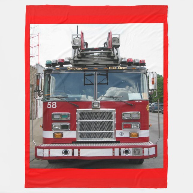 Chicago Fire Dept. Truck Company 58 Fleece Blanket (Front)