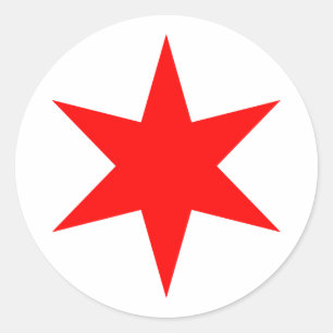Chicago Flag 6-Pointed Star Classic Round Sticker