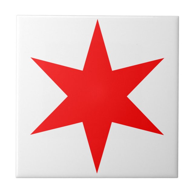 Chicago Flag 6-Pointed Star Tile (Front)